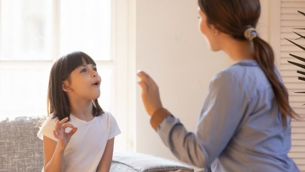 Teen won't learn ASL for stepsister; stepdad threatens divorce if Mom doesn't fix it.