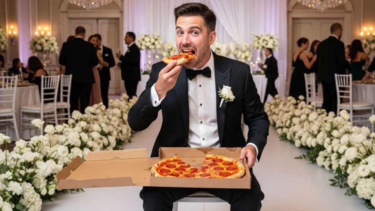 'AITA for ordering a pizza to a black tie wedding?'