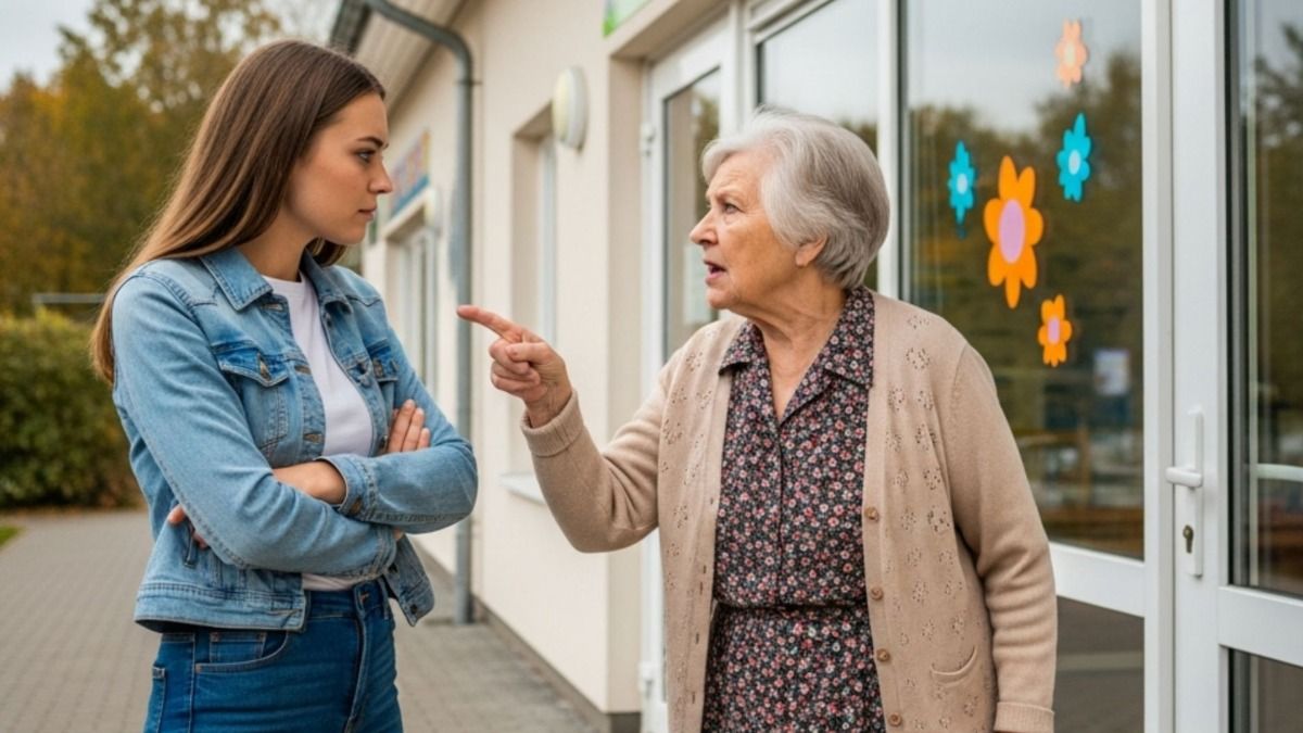 'AITA for not holding the door for a woman at a daycare?'