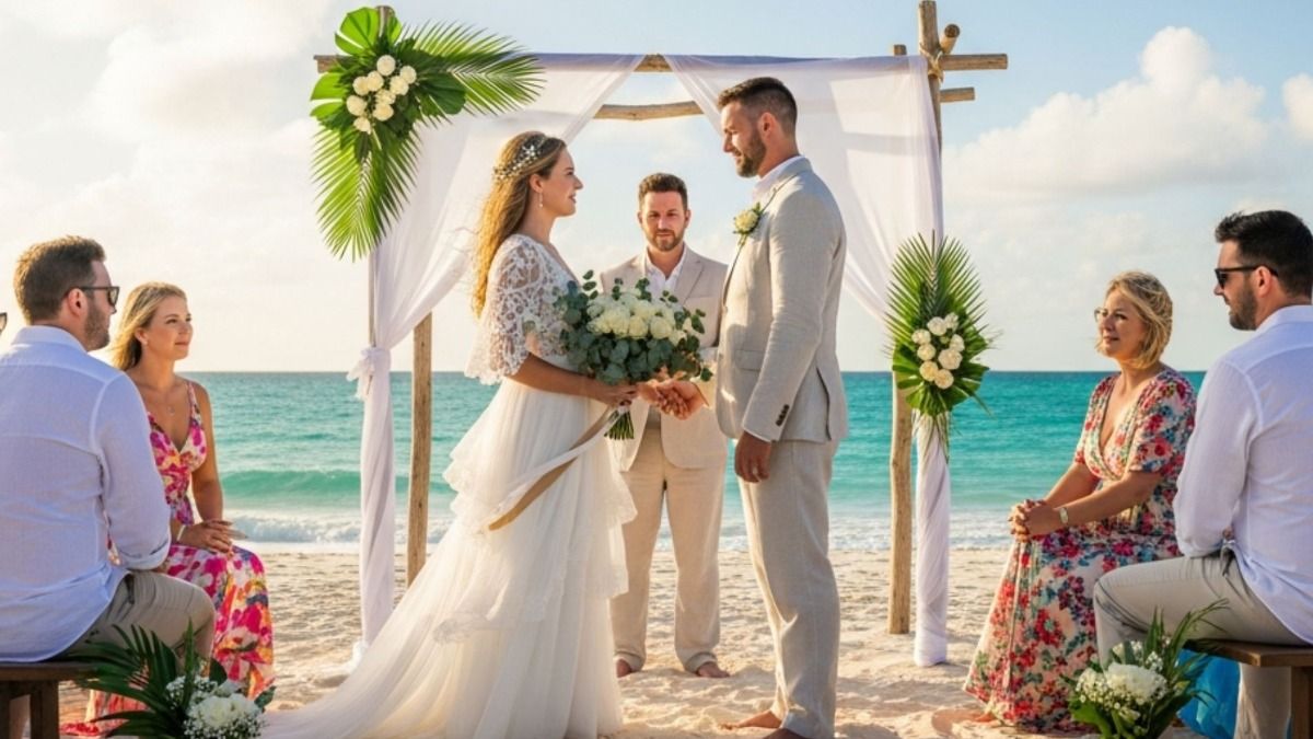 Guest shames beach wedding with excellent food (for some people).
