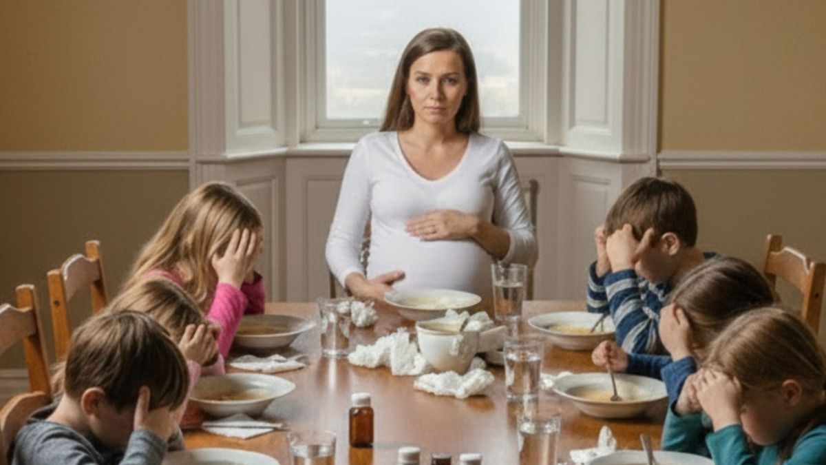 'AITA Family invited my 8 month pregnant wife to dinner full of sick kids?'