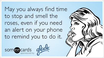 May you always find time to stop and smell the roses, even if you need an alert on your phone to remind you to do it.