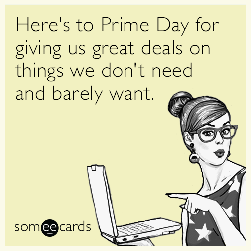 Here's to Prime Day for giving us great deals on things we don't need and barely want.