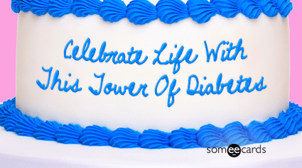 Cake card: Celebrate life with this tower of diabetes.