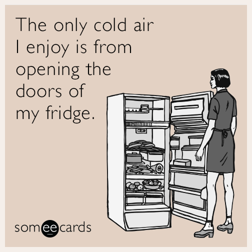 The only cold air I enjoy is from opening the doors of my fridge.