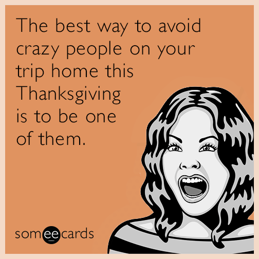 The best way to avoid crazy people on your trip home this Thanksgiving is to be one of them.