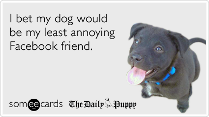 I bet my dog would be my least annoying Facebook friend.