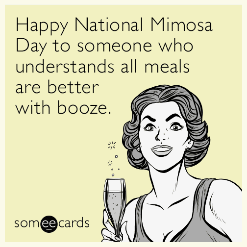 Happy National Mimosa Day to someone who understands all meals are better with booze.