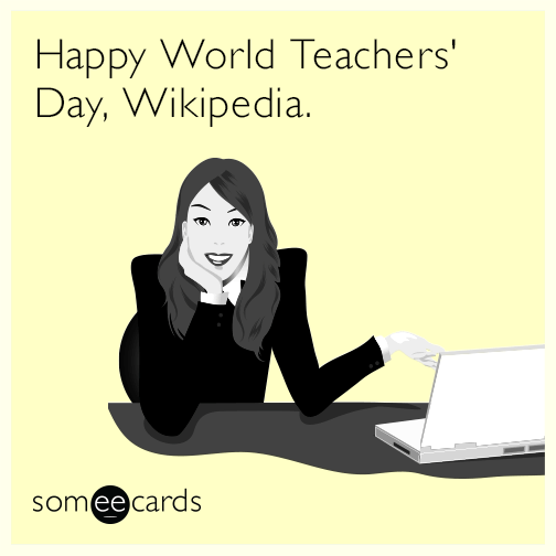 Happy World Teachers' Day, Wikipedia.