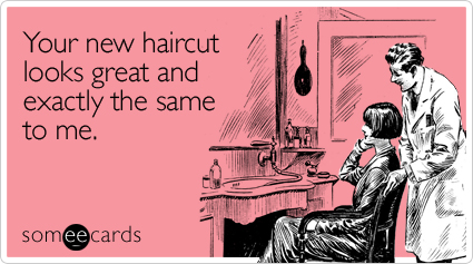 Your new haircut looks great and exactly the same to me