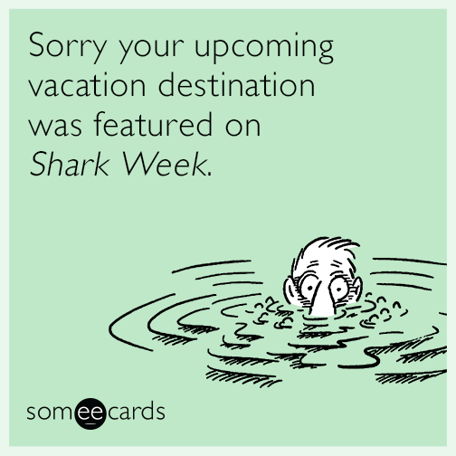 Sorry your upcoming vacation destination was featured on Shark Week