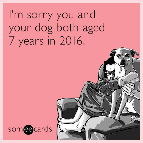 I'm sorry you and your dog both aged 7 years in 2016.