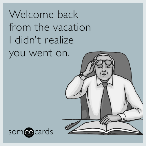 Welcome back from the vacation I didn't realize you went on.