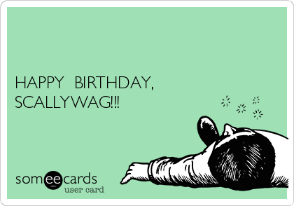 


HAPPY  BIRTHDAY,
SCALLYWAG!!!