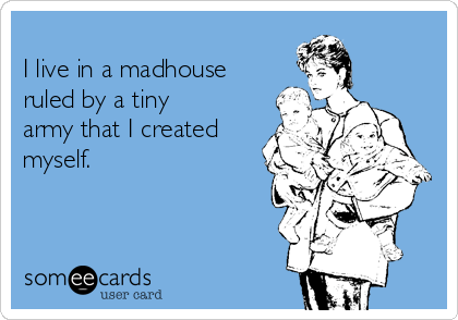 
I live in a madhouse
ruled by a tiny
army that I created
myself. 