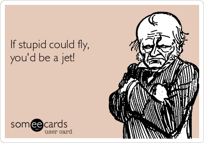 

If stupid could fly,
you'd be a jet!