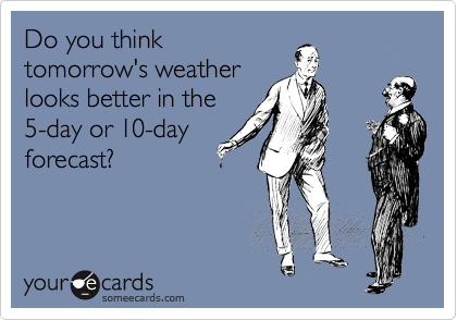 Do you think
tomorrow's weather
looks better in the
5-day or 10-day
forecast?