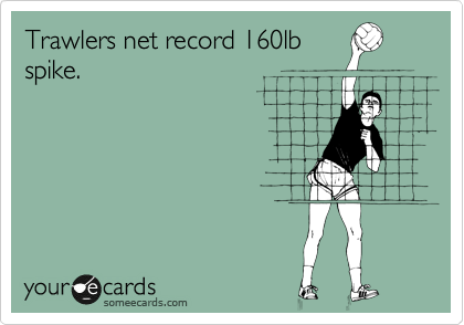 Trawlers net record 160lb
spike.