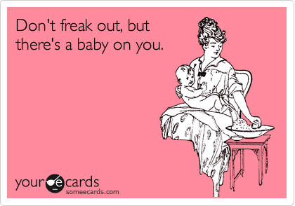 Don't freak out, but
there's a baby on you.