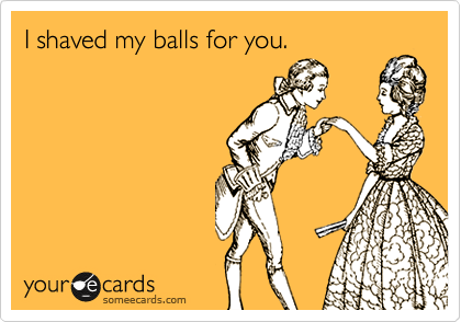 I shaved my balls for you.
