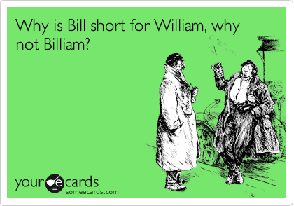 Why is Bill short for William, why not Billiam?
