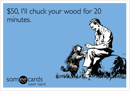 %2450, I'll chuck your wood for 20 minutes.