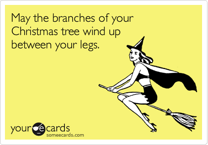May the branches of your Christmas tree wind up
between your legs.