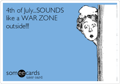 4th of July...SOUNDS
like a WAR ZONE
outside!!!