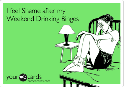 I feel Shame after my
Weekend Drinking Binges