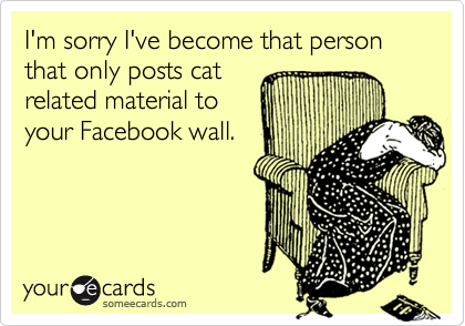 I'm sorry I've become that person that only posts cat 
related material to
your Facebook wall.