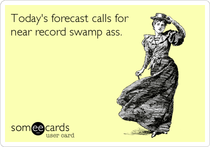 Today's forecast calls for
near record swamp ass.