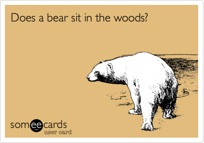 Does a bear sit in the woods%3F