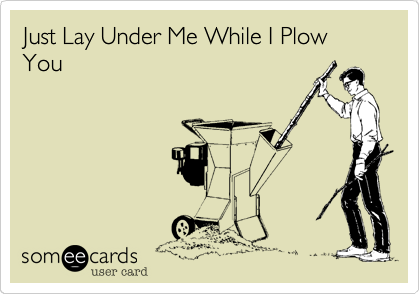 Just Lay Under Me While I Plaw You