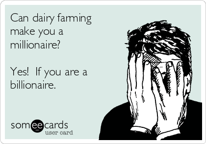 Can dairy farming
make you a
millionaire?

Yes!  If you are a
billionaire. 
