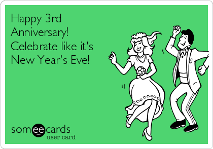 Happy 3rd
Anniversary!
Celebrate like it's 
New Year's Eve! 
