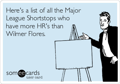 Here's a list of all the Major
League Shortstops who
have more HR's than
Wilmer Flores.