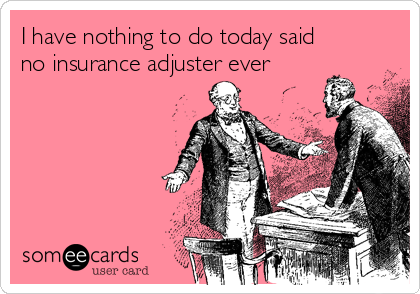 I have nothing to do today said
no insurance adjuster ever