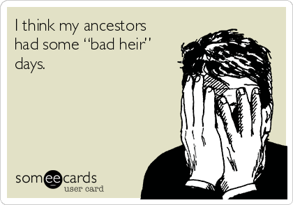 I think my ancestors
had some “bad heir”
days.