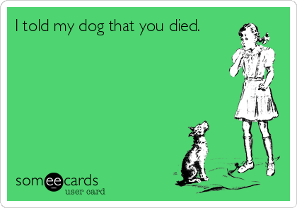 I told my dog that you died.