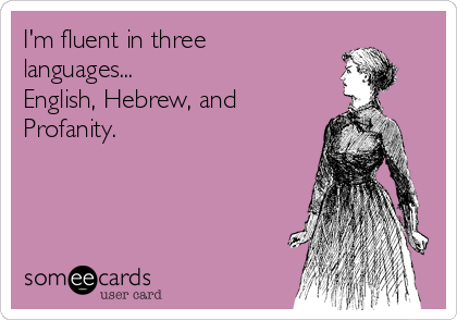 I'm fluent in three
languages... 
English, Hebrew, and
Profanity.