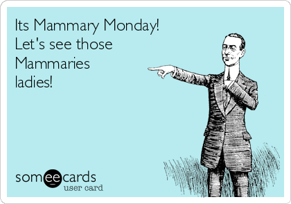 Its Mammary Monday! 
Let's see those
Mammaries
ladies! 
