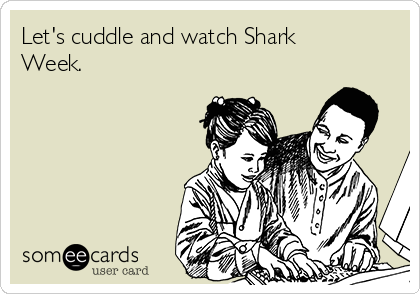 Let's cuddle and watch Shark
Week. 