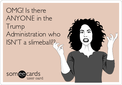 OMG! Is there
ANYONE in the
Trump
Administration who
ISN'T a slimeball??