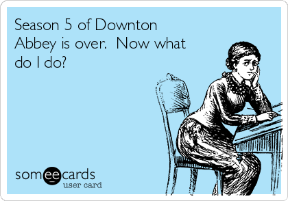 Season 5 of Downton
Abbey is over.  Now what
do I do?