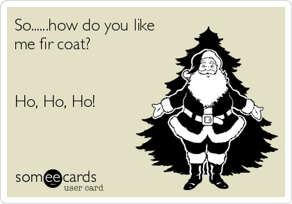 So......how do you like
me fir coat? 


Ho, Ho, Ho!