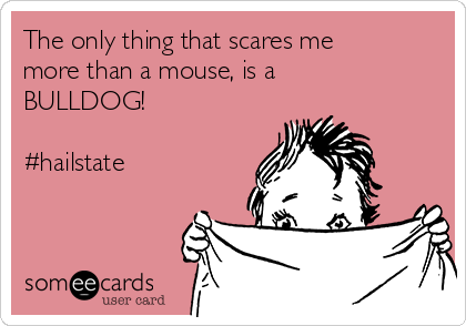 The only thing that scares me
more than a mouse, is a
BULLDOG!

#hailstate
