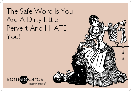 The Safe Word Is You
Are A Dirty Little
Pervert And I HATE
You!