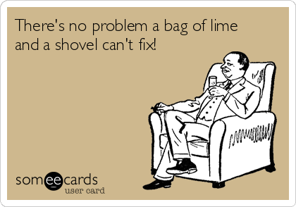 There's no problem a bag of lime
and a shovel can't fix!